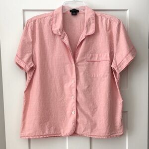 Vintage J. Crew Light Pink Button Up Short Sleeved Shirt